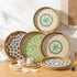 12'' Round Rattan Tray Home Decor, Wicker Serving Tray with Mother of Pearl Inlay, Boho Decorative Tray for Coffee