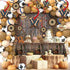 Western Party Hanging Swirl Decorations - Red & Blue Swirl with Cowboy Cutouts (Pack of 12) - 5" & 7"