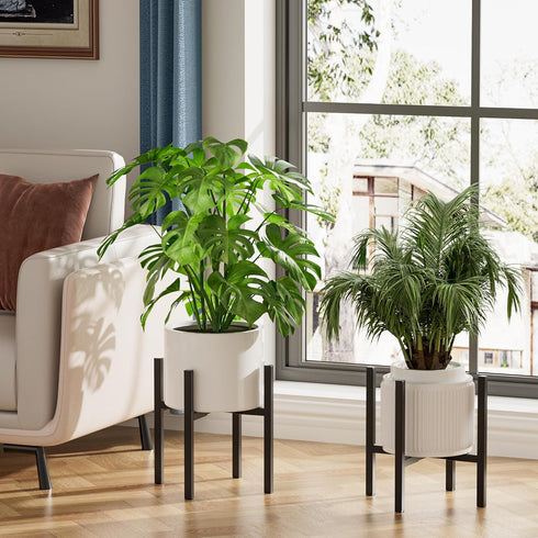 8-14 Inch (8-14inch 2PK) Urban Deco Adjustable Metal Plant Stand Outdoor & Indoor Planter With Stand Fits for Plant