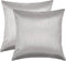 Aiking Home Collection 24x24 Inches Faux Silk Square Shams (Set of 2; Zipper Closure; Silver)
