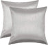 Aiking Home Collection 24x24 Inches Faux Silk Square Shams (Set of 2; Zipper Closure; Silver)