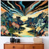 Dermijer Blacklight Forest Mountain Tapestry UV Reactive Retro Landscape Wall Art Tapestry for Home Decor W59.1×H51.2