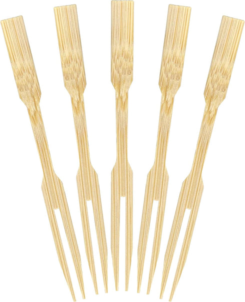 BambooMN Premium 3.5" Bamboo Mini Cocktail Tasting Forks, 1000 Pieces