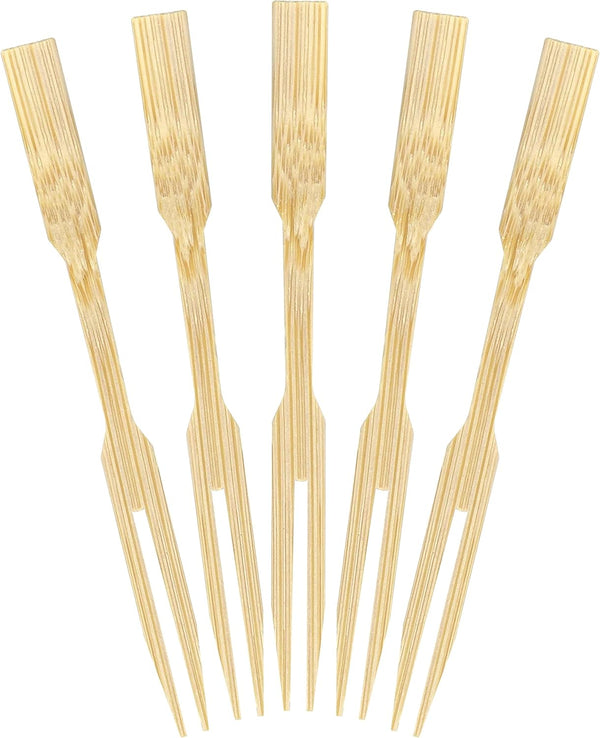 BambooMN Premium 3.5" Bamboo Mini Cocktail Tasting Forks, 1000 Pieces