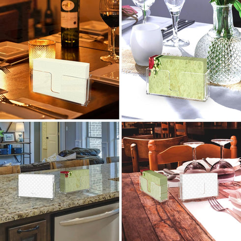Acrylic Napkin Holders, 9 Inch Clear Guest Towel Dispenser for Bathroom Vanity, Kitchen Counter, Dining Table Parties