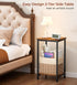 2-Tier KEETDY Small Side Table for Small Space End Tables for Living Room, Storage Shelf Night Stand, Sofa Bedroom