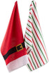 DII Holiday Dish Towels Christmas Kitchen Décor, 18x28, Santa Belt, 2 Piece Set