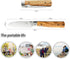 SENBON 440A Stainless Steel Ultra Sharp Pocket Folding Japanese Peeling Utility Knife, Natural Olive Handle