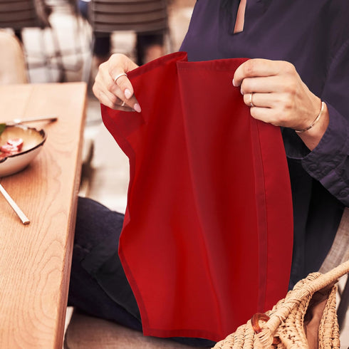 Utopia Home 24 Pack Red Cloth Napkins 17x17 Inches, 100% Polyester, Washable and Reusable for Parties, Weddings, Dinners