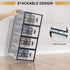 3 Pack 9, BALEINE Stackable Shoe Storage Boxes Fit Size Thickened Clear Shoe Box Bins with Lids, Plastic Foldable Shoe