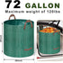 3 Packs 72 Remiawy Reusable Yard Waste Bags, Gallons Lawn and Leaf Garden Bags with Reinforced Carry Handles Heavy Duty