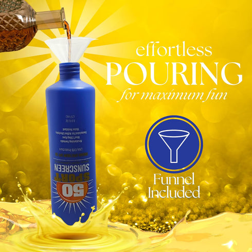 Smuggle Your Booze 50 5 (8 oz) Secret Hidden SPF Fake Sunscreen Lotion Flask by - Tamper-Resistant Seals & Funnel