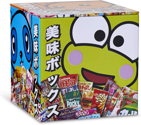 Dagashi Japanese Anime Otaku Snacks Tin Storage Box - 4x4-Inch Metal Novelty Stash Container with Pop Top Lid