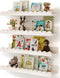 Shario Nursery Book Shelves, 4-Pack White Floating Shelves for Wall Kids, Scalloped Shelves,
