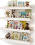 Shario Nursery Book Shelves, 4-Pack White Floating Shelves for Wall Kids, Scalloped Shelves,