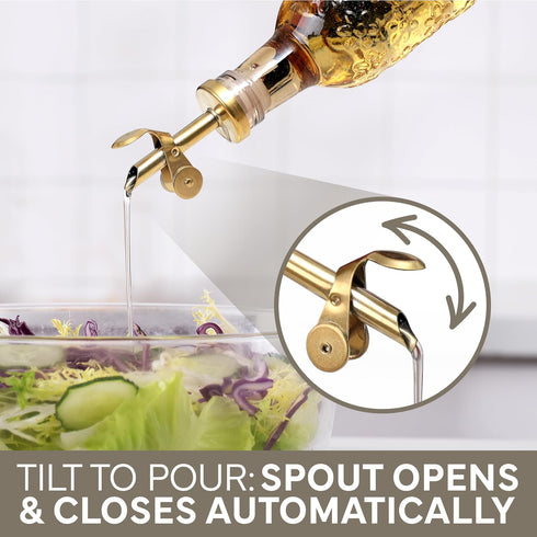 2 Pack- 17oz COOK WITH COLOR Glass Olive Oil Bottle Dispenser - Oil and Vinegar Cruet - Olive Oil Carafe Decanter