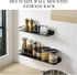 8Inch) RFOUO Small Shelf for Wall, Small Floating Shelf, Black Wall Shelves, Metal Bathroom Shelves, Metal Floating