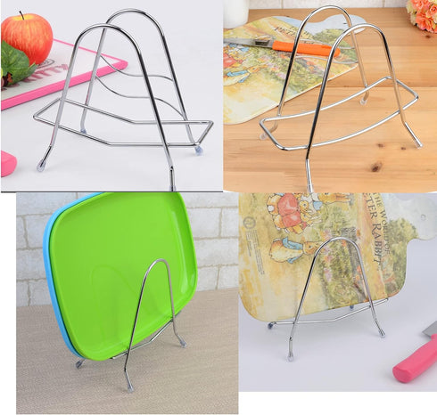 Stainless Steel Wire Cutting Board Storage Rack, Organizer Stand for Kitchen (Triangle)