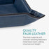 Navaris Faux Leather Tray Set - 2 Navy Blue Valet Organizer Trays for Bedside Table, Night Stand, Desk Storage