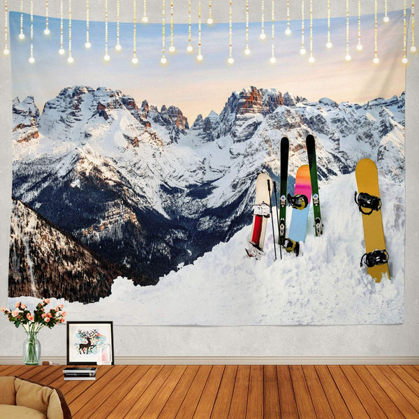 Shrahala Snow Tapestry, Large Wall Hanging for Bedroom or Living Room, Snowboard Theme (59.1 x 82.7)