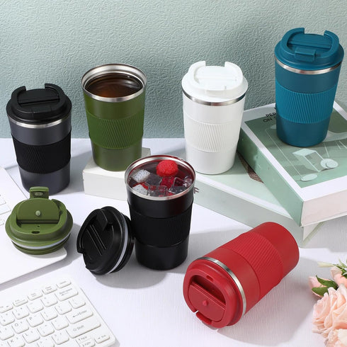 6 12 oz Foaincore Pcs Travel Coffee Mug with Lid Leakproof Coffee Tumbler Bulk Insulated Cup Stainless Steel Mug