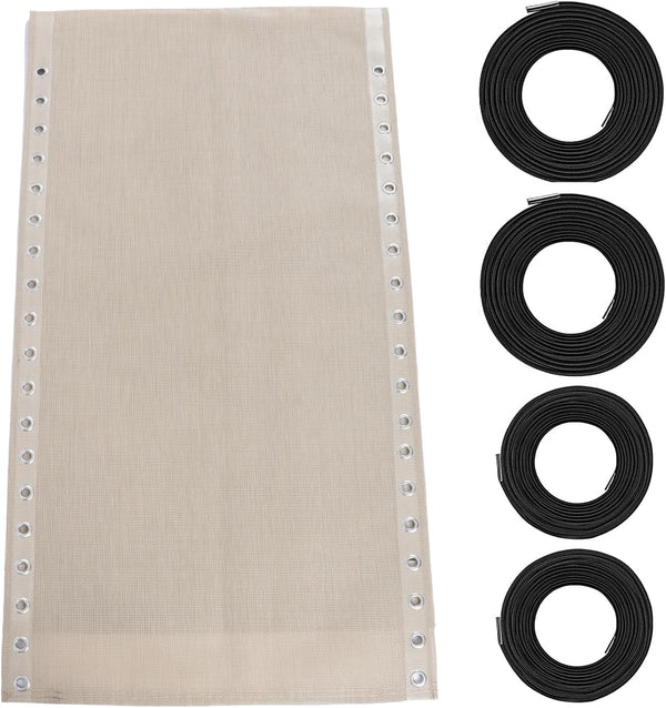 Zero Gravity Chair Replacement Fabric, 17 Inch Wide with 4 Bungee Cord Kit, Repair Cloth for Outdoor Recliner, Wheat