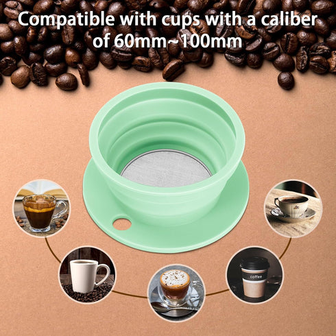 3 Packs Collapsible Travel Pour Over Coffee Maker, Paperless Portable Coffee Dripper Kit, Silicone Reusable Coffee