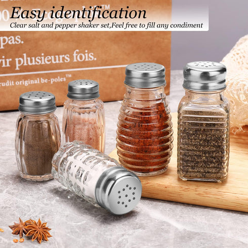 Set,Rectangular Set Glass Salt and Pepper Shakers Salt Shaker