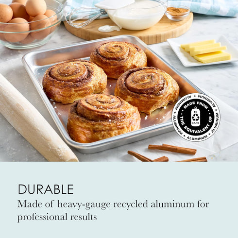 Chigcago Metallic Recycled Aluminum Small 9x13 Baking Sheet, Perfect for Everyday Baking and Roasting Use