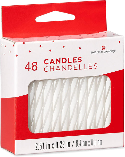 American Greetings Small White Spiral Birthday Candles (48-Count)