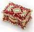 ROSIKING Red Rectangle Emboss Alloy Metal Music Box Wind Up Antique Jewelry Musical Boxes Christmas Birthday