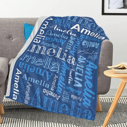 Vsmoedb Custom Baby Blanket with Name, Custom Name Blanket for Boys Girls, Personalized Blankets for Birthday Christmas