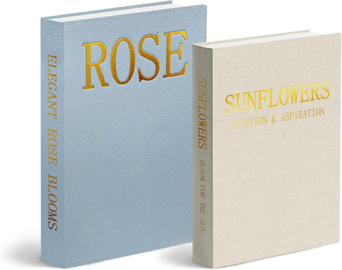 Premium Linen Decorative Book Box Set of 2 - Letter Gold Foil