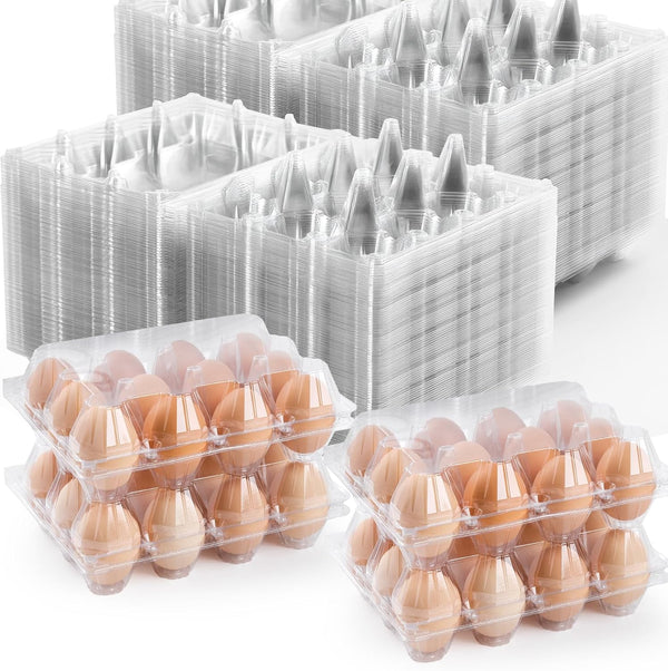ALISWAT 120 Pack Egg Cartons Cheap Bulk 12 Count, 1 Dozen Clear Empty