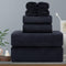 Hailea 8 Piece Oversized Bath Towels Set Black,2 Extra Large Bath Sheets,2