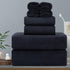 Hailea 8 Piece Oversized Bath Towels Set Black,2 Extra Large Bath Sheets,2