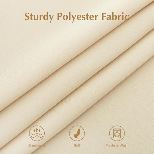 2 Pack 36X36 Inch Small Square Table Cloth Beige Washable Fabric Tablecloth Polyester Solid Tables Cover for Night