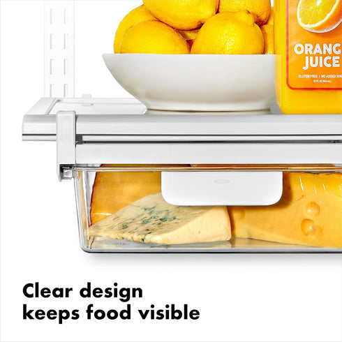 OXO Good Grips 14 in Fridge Undershelf Drawer for Deli Meat, Cheese, Produce, and More