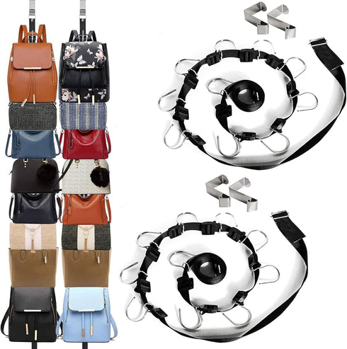 IZUS Bag Organizer Holder, 2 Pcs Purse Hanger with 20 Hooks for Closet and Door
