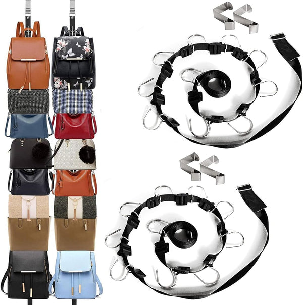 IZUS Bag Organizer Holder, 2 Pcs Purse Hanger with 20 Hooks for Closet and Door