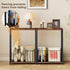 Homleke 7.1" 16.9" 23.6" Narrow Side Table with Magazine Holder, Skinny End Table Perfect for Small Spaces