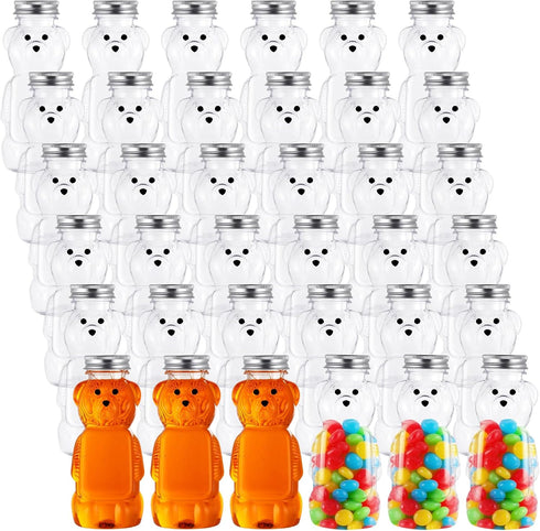 Mifoci 36 Pcs 8 oz Plastic Honey Bear Cups Clear Honey Container