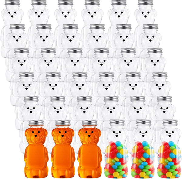 Mifoci 36 Pcs 8 oz Plastic Honey Bear Cups Clear Honey Container