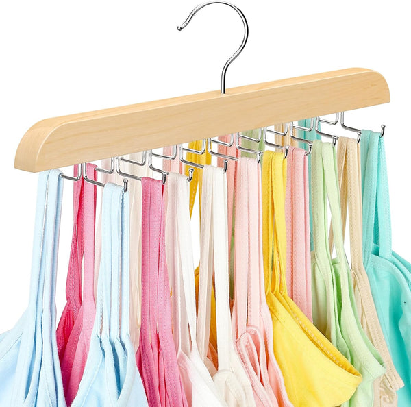Tank Top Hanger with Premium Wood, 20 Large Capacity, Space Saving, 360 Degree Rotating Foldable Hooks