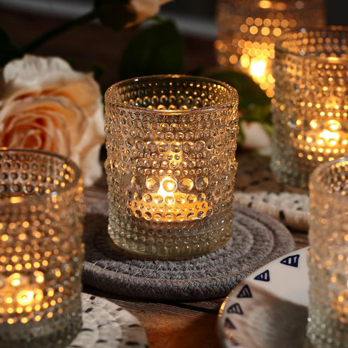 48 Packs Votive Candle Holders, Clear Tea Lights Candle Holders Bulk Tealight Candle Holder for Table Glass Holder
