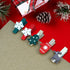 100pcs Christmas Wood Clips, Xmas Tree Snowflake Elk Clothespins, DIY Photo Pegs for Party Favors Decor