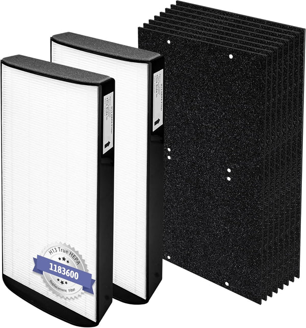 WPT60 Filter Replacement for Whirlpool 1183600 & 817600, Compatible with Whispure WPT60(P/B) Tower Air Purifier, 2 H13