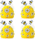 4 Pieces Honey Bee Centerpieces with Sunflower Stickers, Honeycomb Decorations for Bee Day Gender Reveal Birthday Party