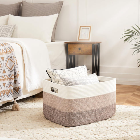 Storage,65L Artfeel Blanket Basket,Rectangle Woven Baskets for Laundry Basket for Decorative Nursery Blanket,Toys,Dirty