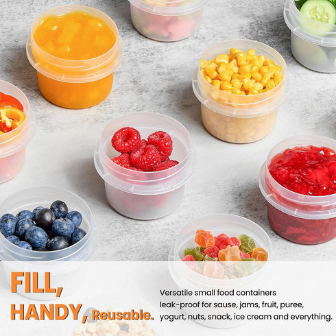 4 Oz 12-Count TUZAZO Small Freezer Containers with Lids BPA Free Small Plastic Food Storage Containers for Snack